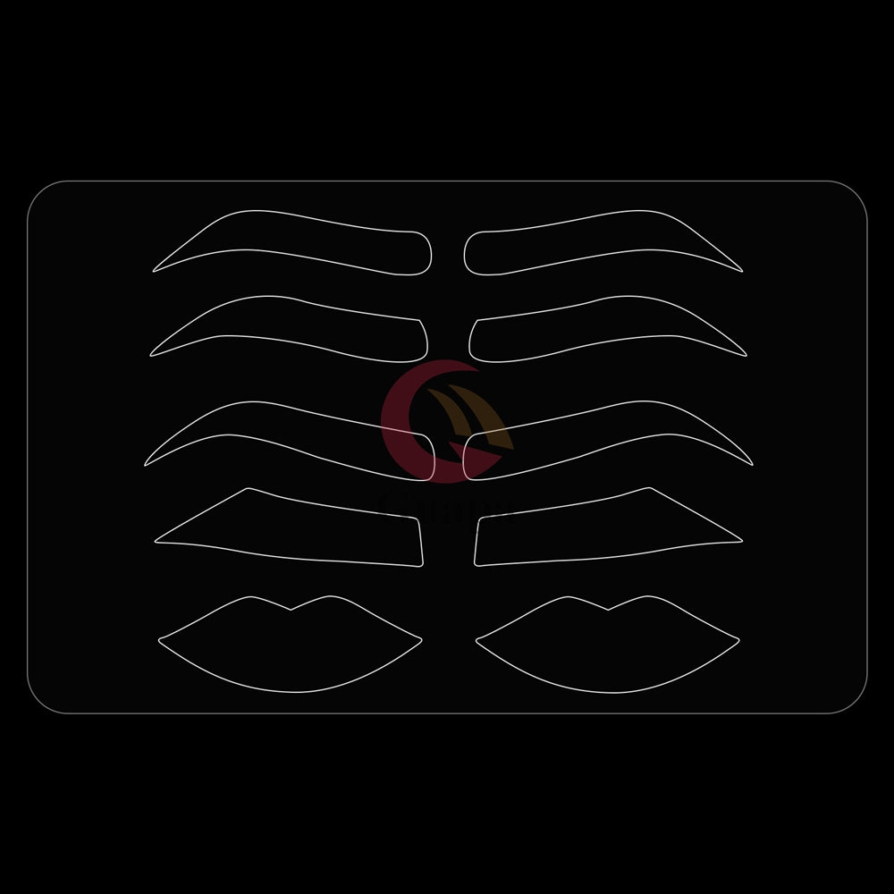 Eyebrow Stencil Template Lip Stencil Reusable for PMU Training