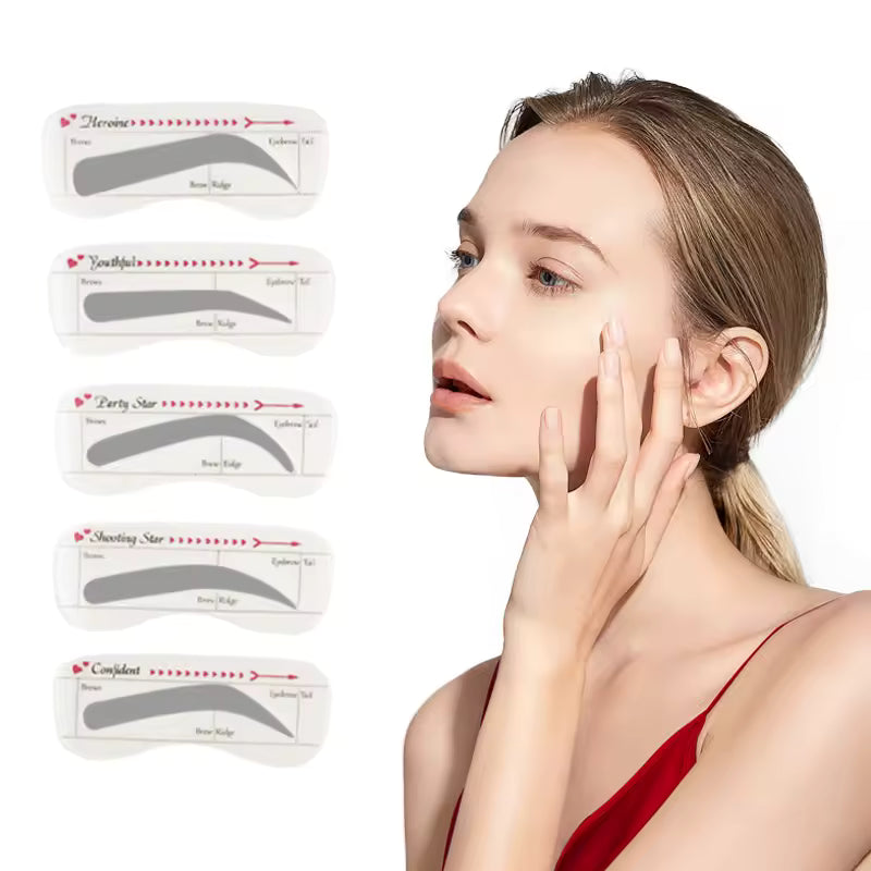 Eyebrow Mapping Stencil Reusable 10Pcs/Set