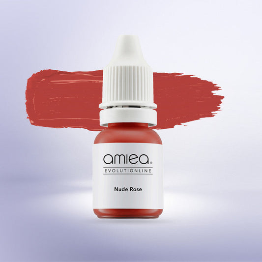 Amiea Evolutionline Nude Rose lip pigment 10ml, neutral base pigment for custom lip mixes, with colour swatch
