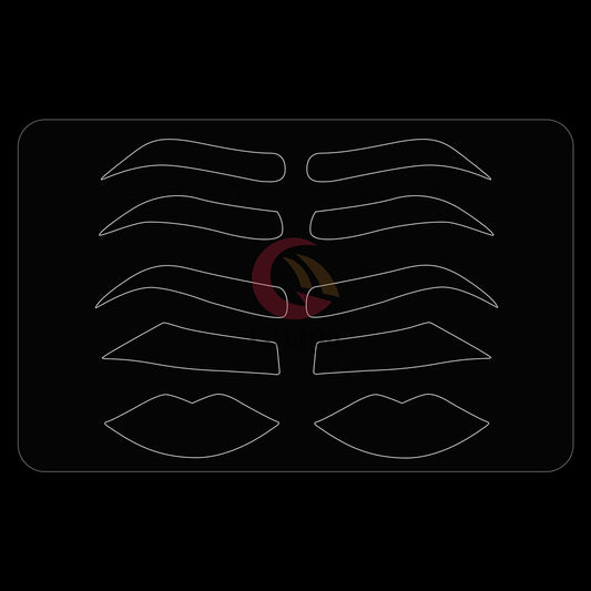 Eyebrow Stencil Template Lip Stencil Reusable for PMU Training