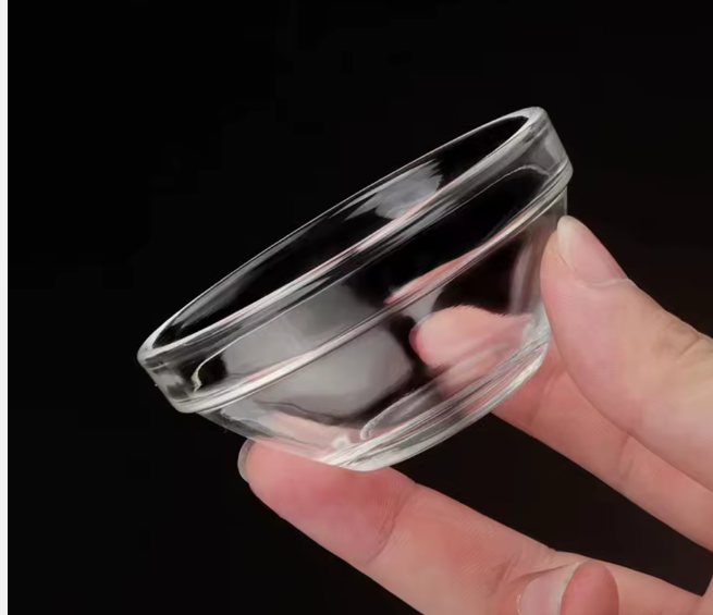 Mini glass bowl for cosmetic tattoo brow lip and permanent makeup treatment setup